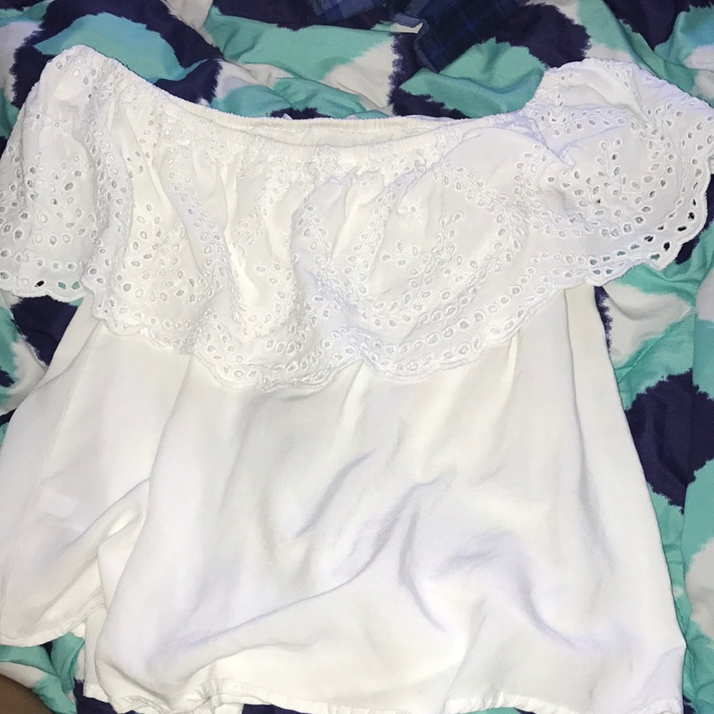 Over the shoulder white blouse